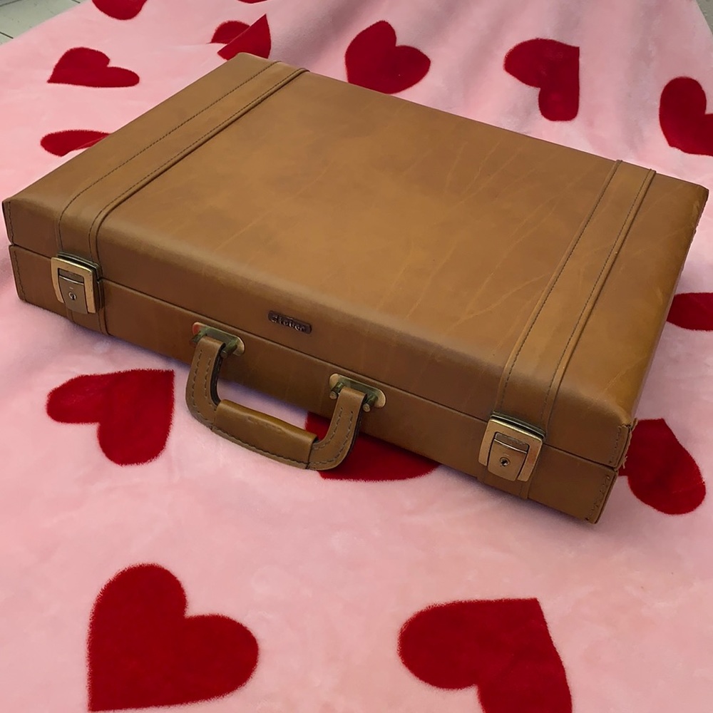 Retro Vintage Stebco Briefcase Light Brown Leather